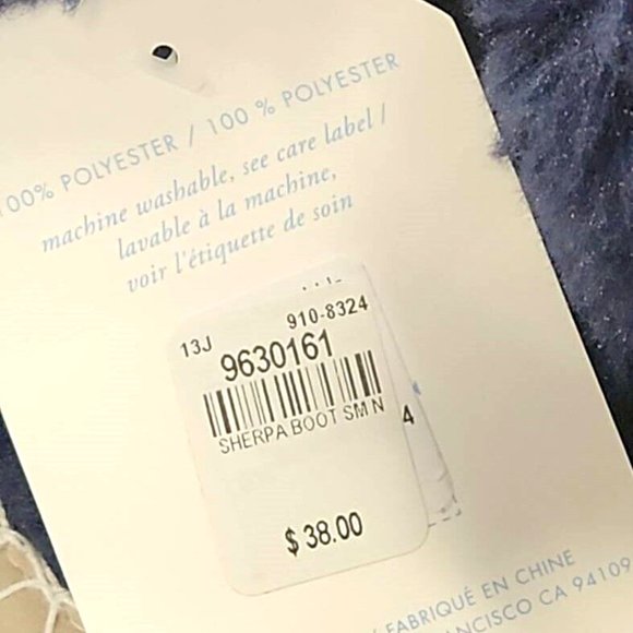 SHO1 - Pottery Barn SHERPA SLIPPERS Toddler Size Small Pottery Barn Slipper - Picture 5 of 5